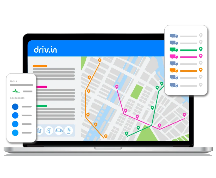 Route planning map in the Drivin dashboard with the driver app