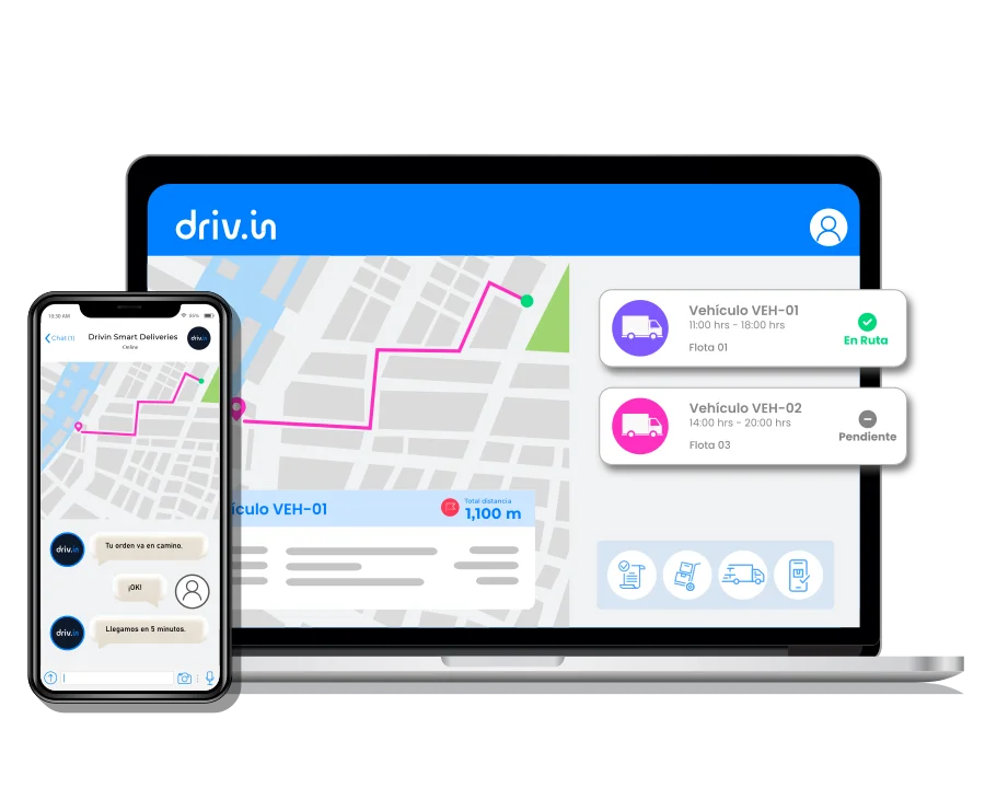 Real-time monitoring and customer notifications in Drivin